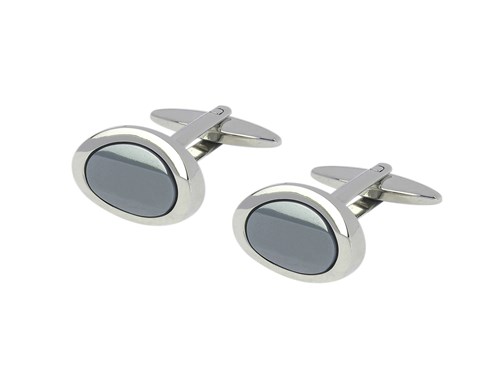 TN-1101R Light Blue Cat Eye Stone Female Cufflinks