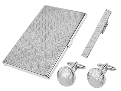 SET631-7R2 Cufflinks Tie Clip and Card Holder